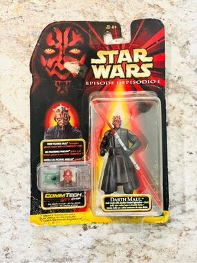 Vintage 1999 Star Wars Episode I Darth Maul Jedi Duel CommTech Figure Sealed